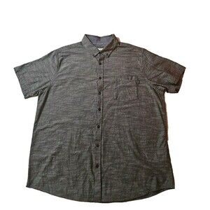 Hurley Shirt Mens 2XL Gray Short Sleeve Button Up